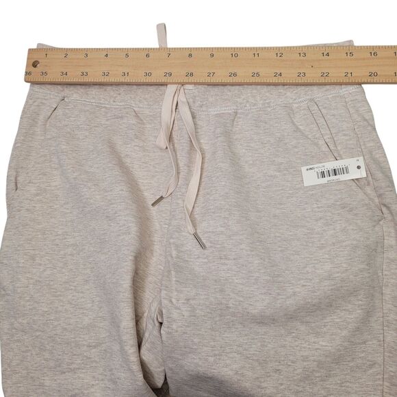 Daily Ritual Women's Cozy Knit Drawstring Jogger Pant Ivory/Light Brown Medium - Picture 9 of 11